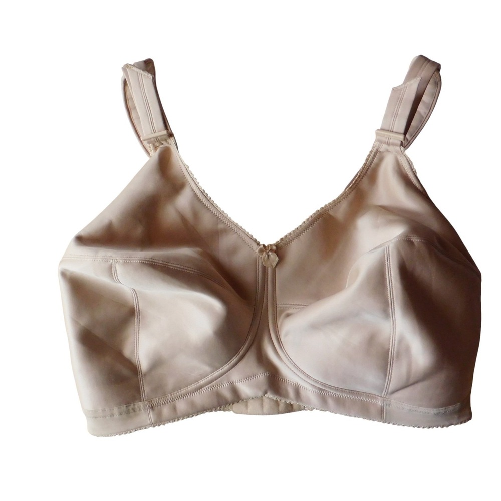 Elila 40J Nude Full Secure BBW Coverage 3 Section Soft Cup Bra # 1505